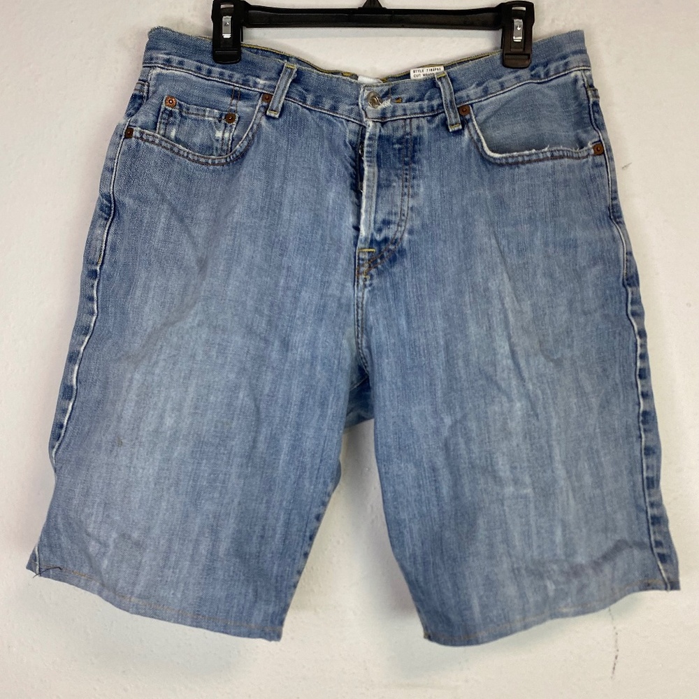 Vintage Lucky Brand Gold Label Dungarees Shorts Mens 34 Blue Button Fly USA